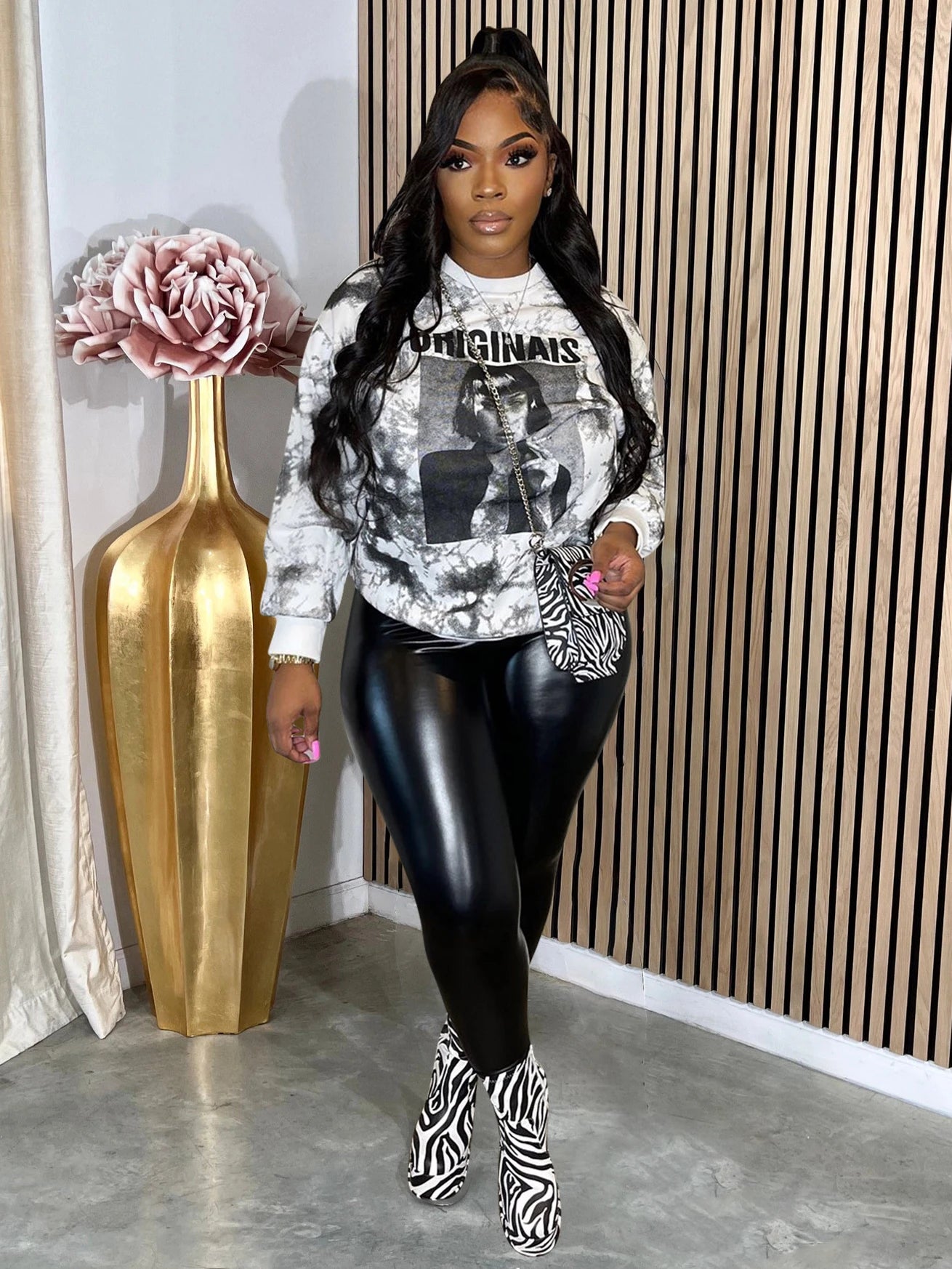 Tie Dye Letter Printed Long Sleeve O-neck Sweatshirt