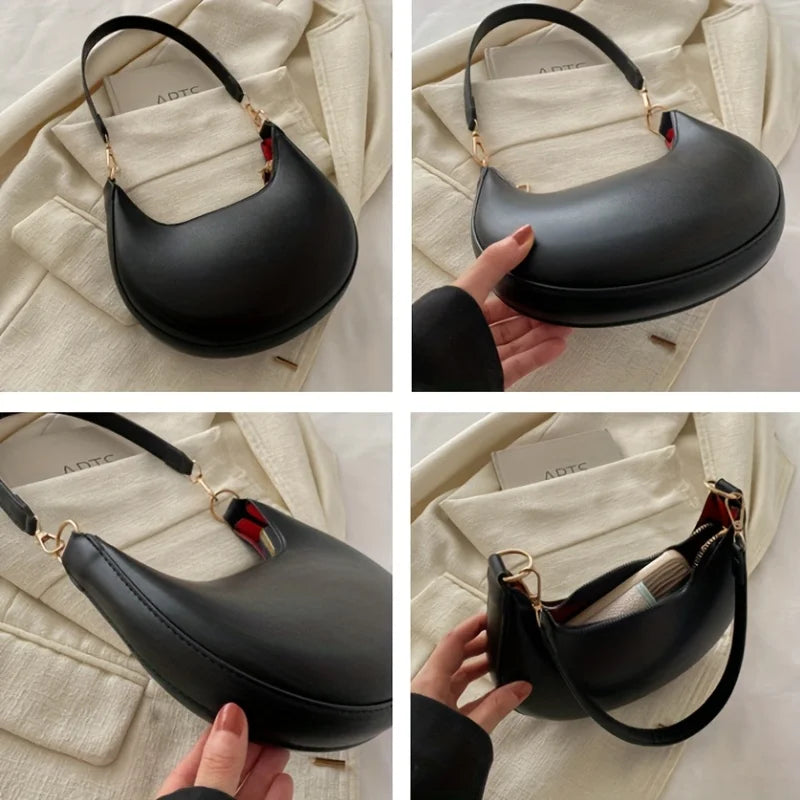 High-End Moon-Shaped Shoulder Bag