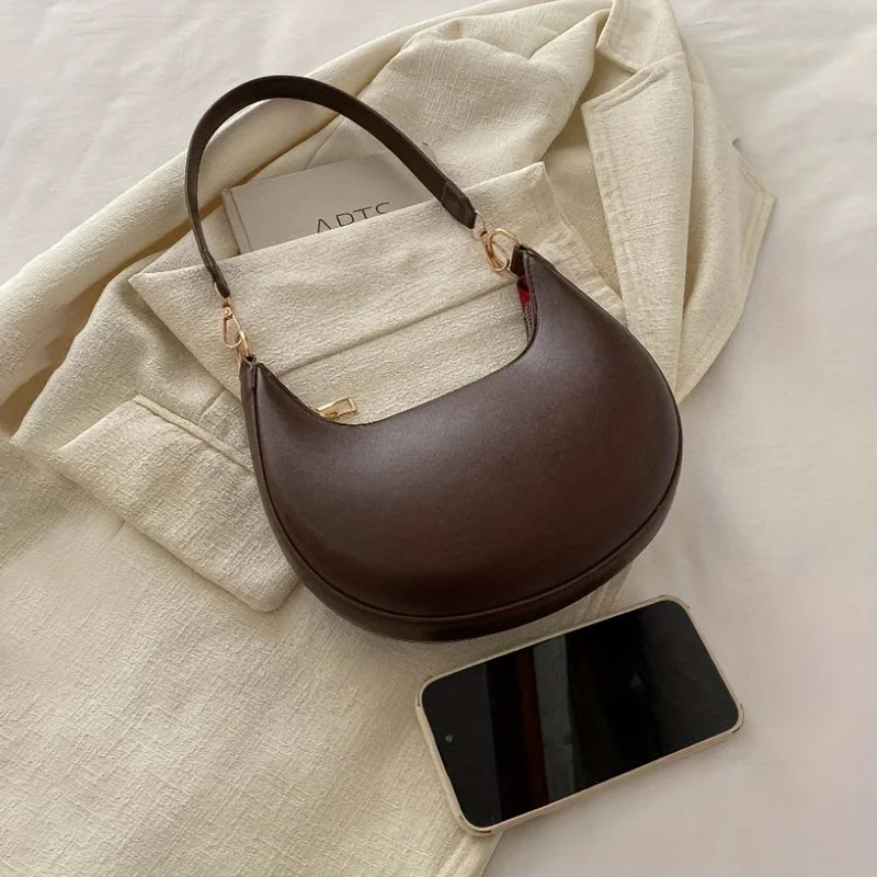 High-End Moon-Shaped Shoulder Bag