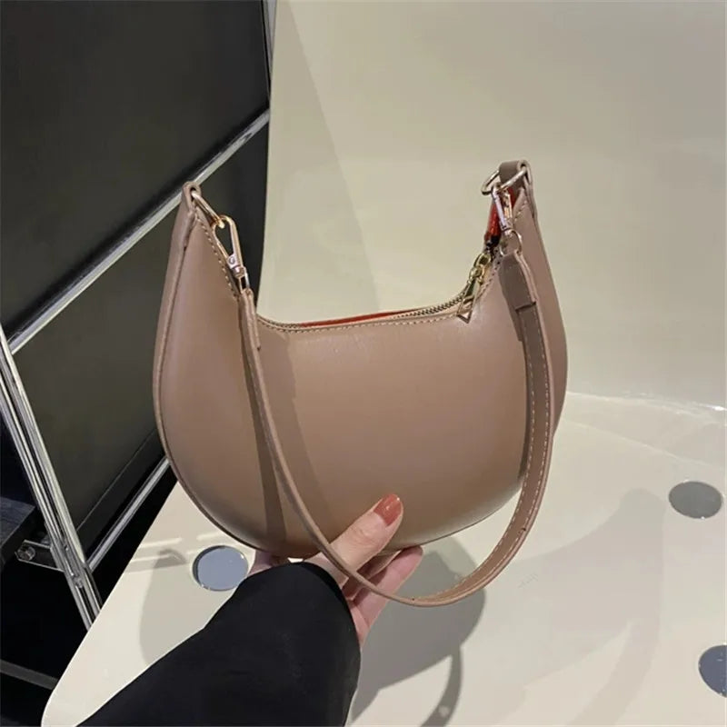 High-End Moon-Shaped Shoulder Bag