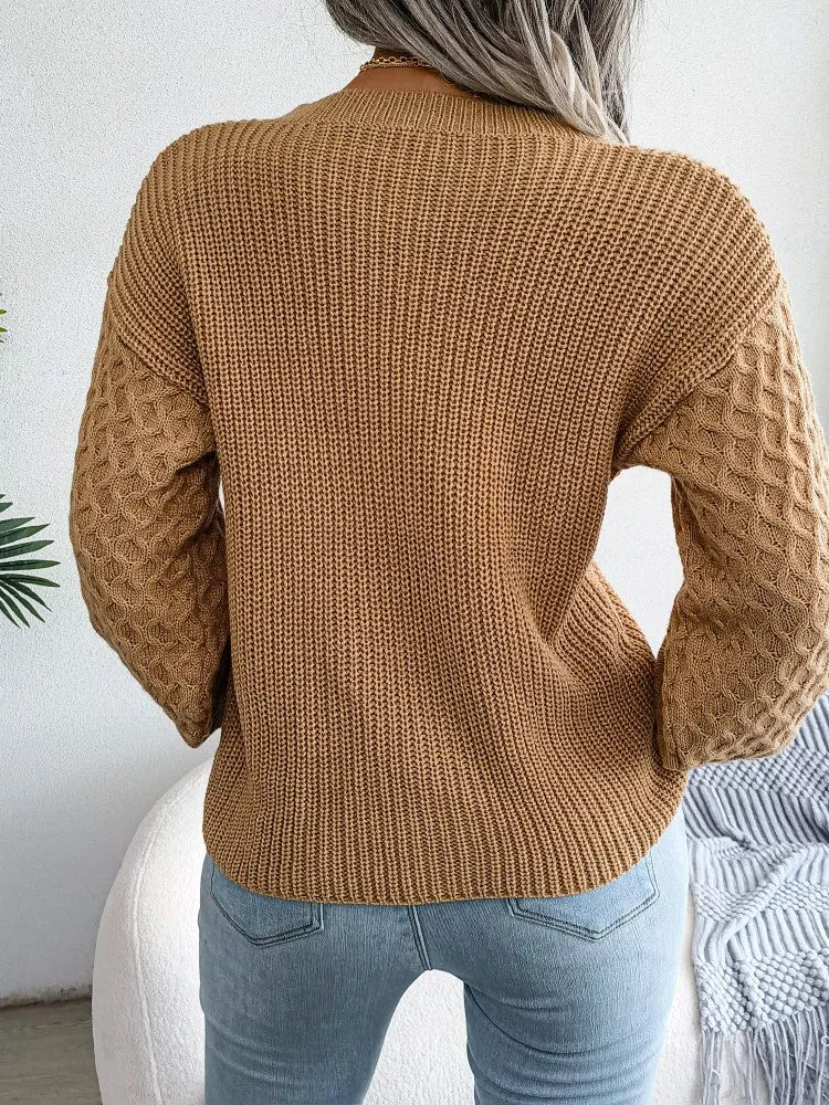 Autumn Winter Lantern Sleeve Knitted Sweater