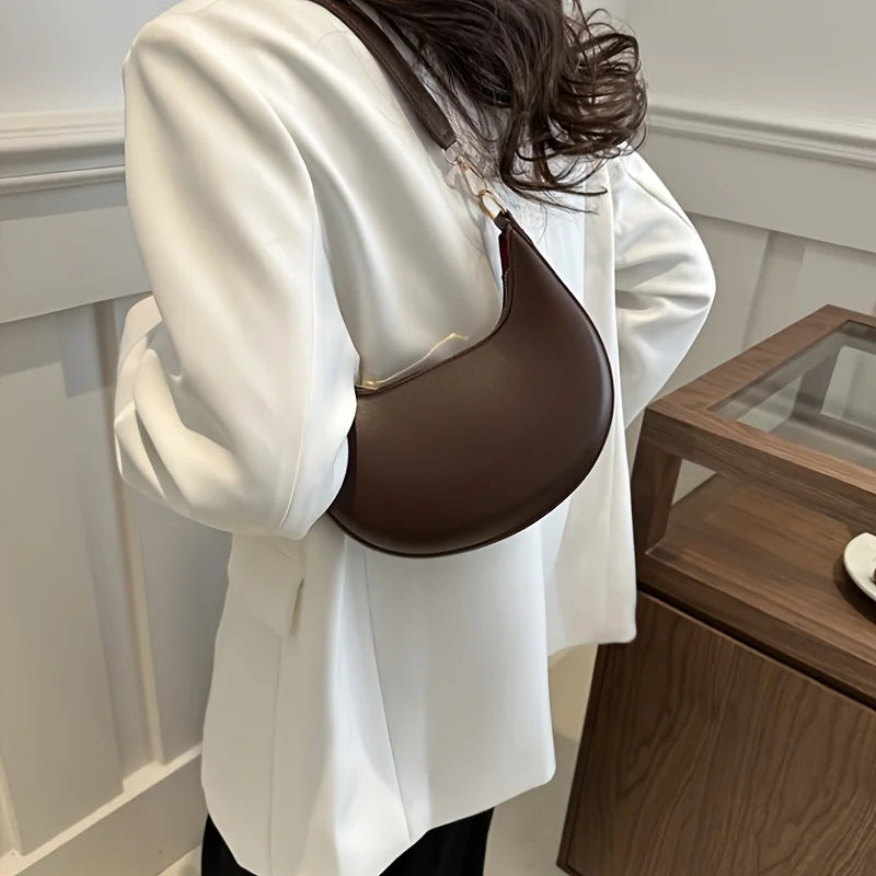 High-End Moon-Shaped Shoulder Bag