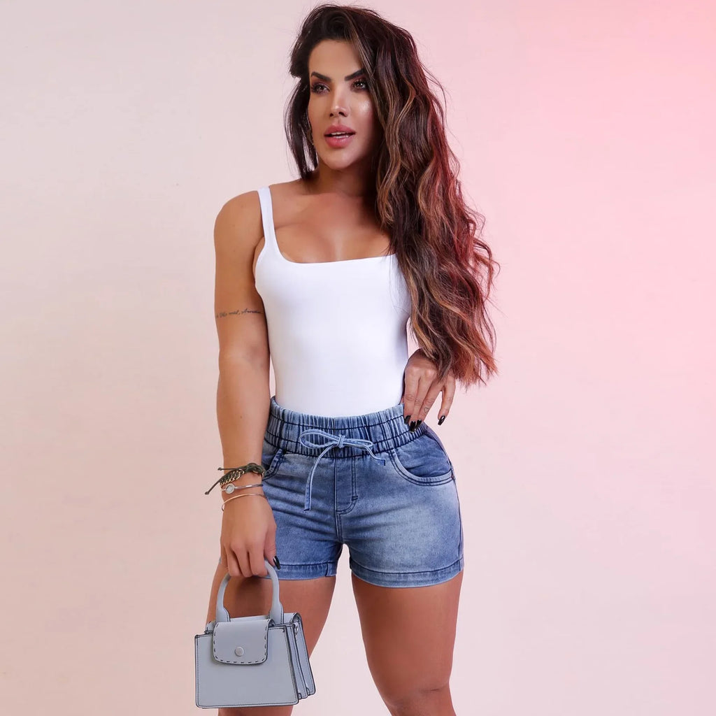 Women’s Mid-Waist Denim Shorts