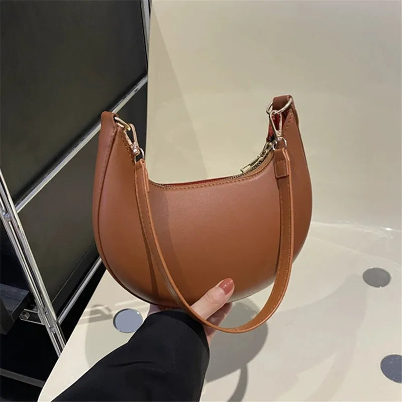 High-End Moon-Shaped Shoulder Bag