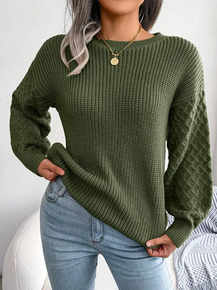 Autumn Winter Lantern Sleeve Knitted Sweater