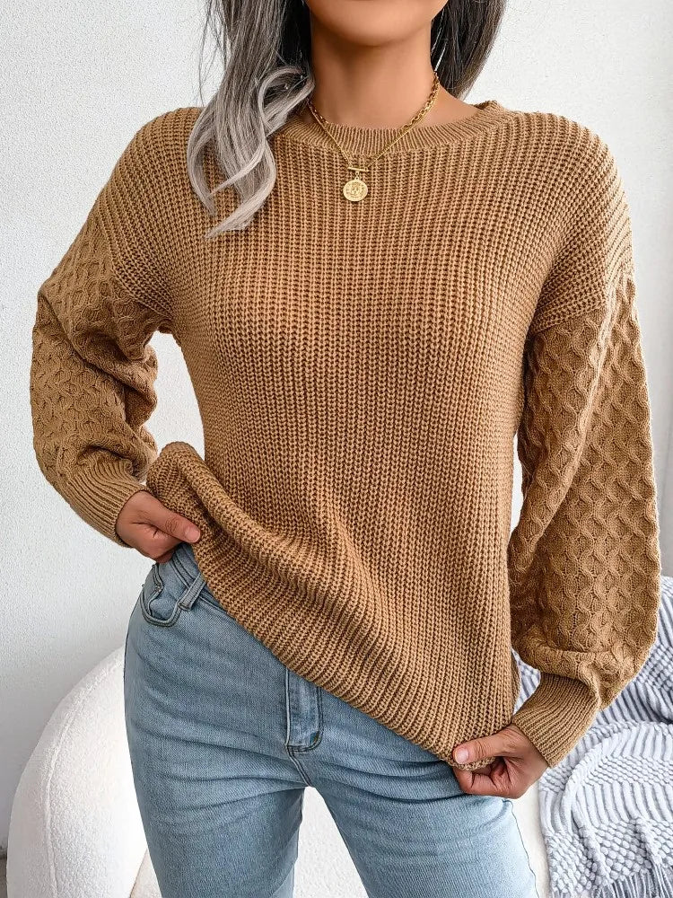 Autumn Winter Lantern Sleeve Knitted Sweater