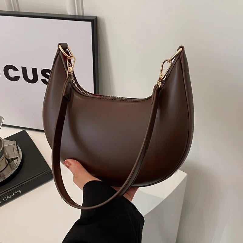 High-End Moon-Shaped Shoulder Bag