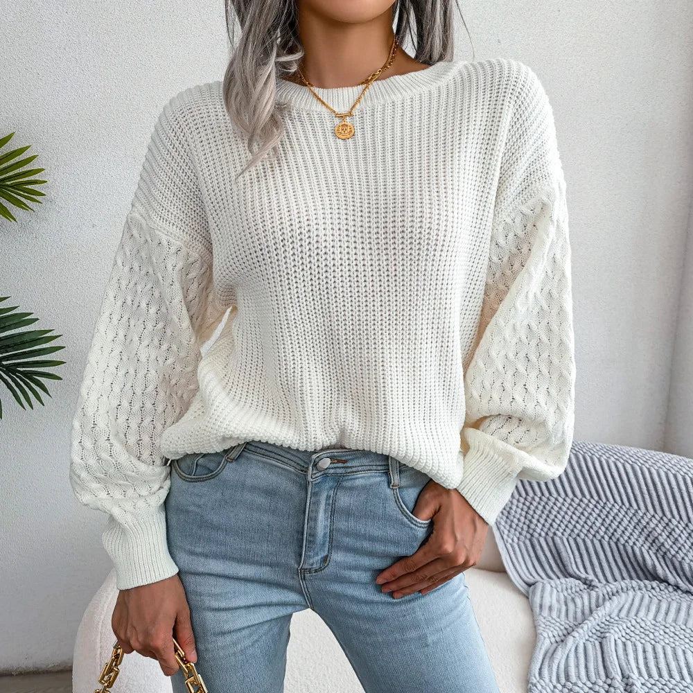 Autumn Winter Lantern Sleeve Knitted Sweater